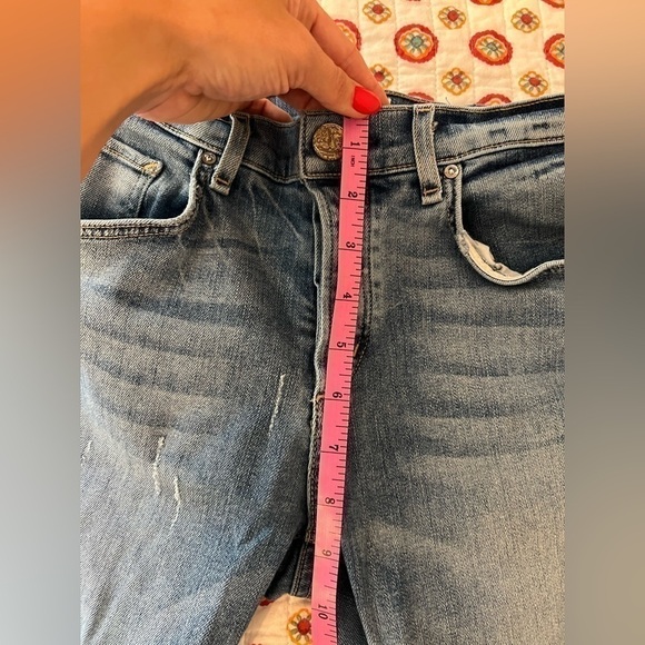 McGuire Denim Medium Wash Skinny Ankle Crop Distressed Moto Jeans size 29 - Picture 7 of 7